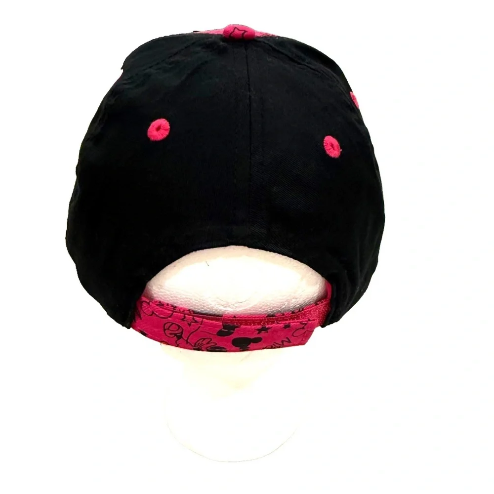 Disney Parks Black/Pink Mickey Baseball Cap Rhinestone Sparkle Mickey Size Youth